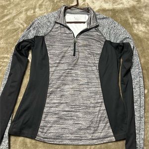 Black & grey 1/4 zip long sleeve